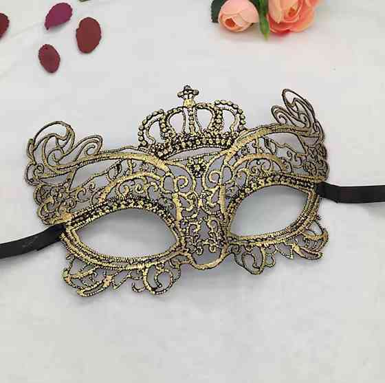 Венеціанська маска ажурна Корона one size золотистий Київ