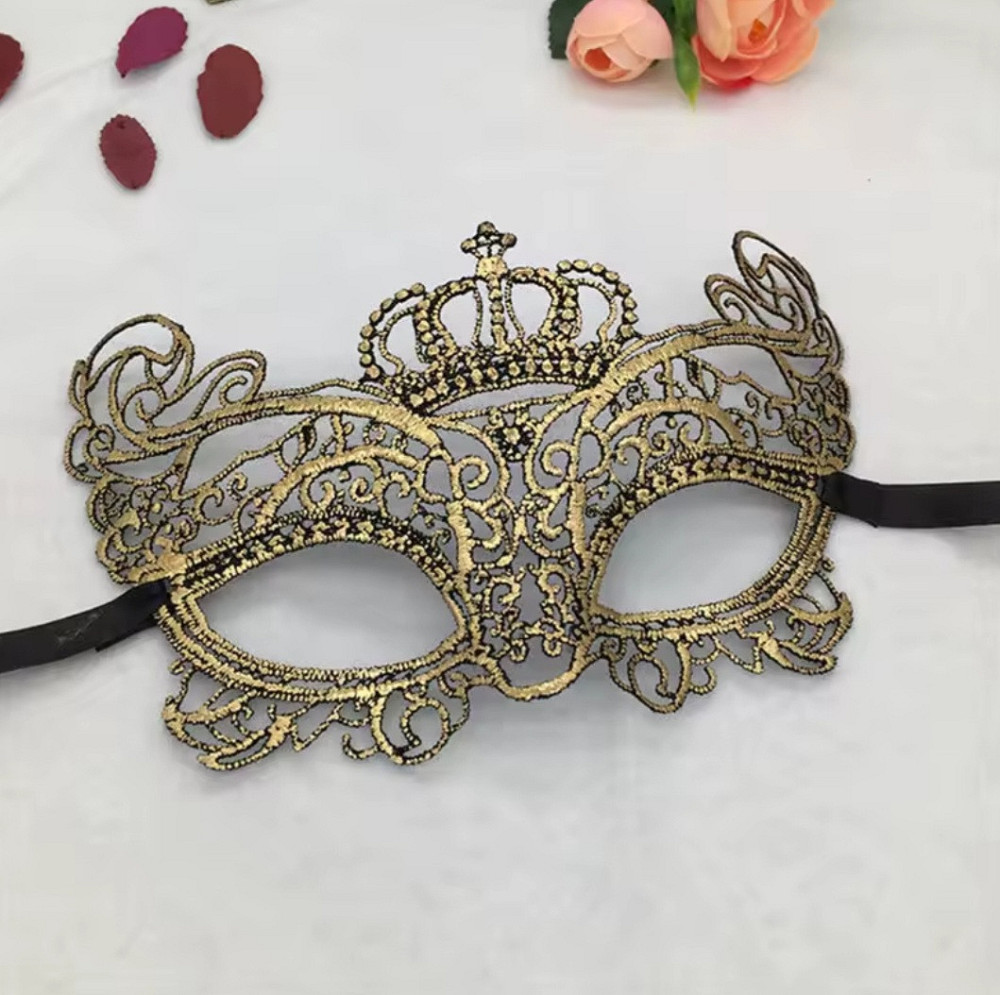 Венеціанська маска ажурна Корона one size золотистий Київ - фото 1