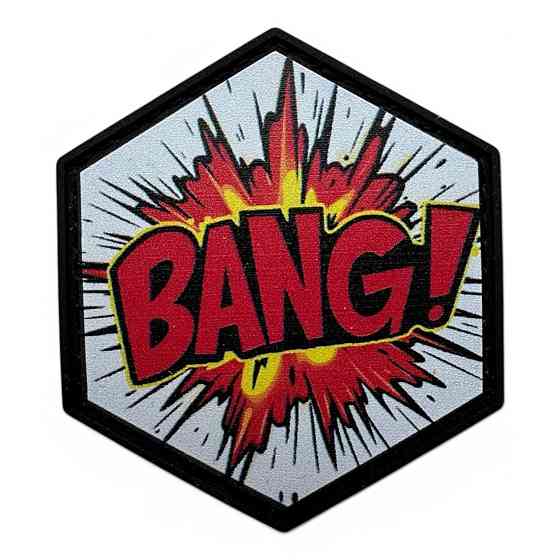 Патч / шеврон "Bang!" білий Запоріжжя