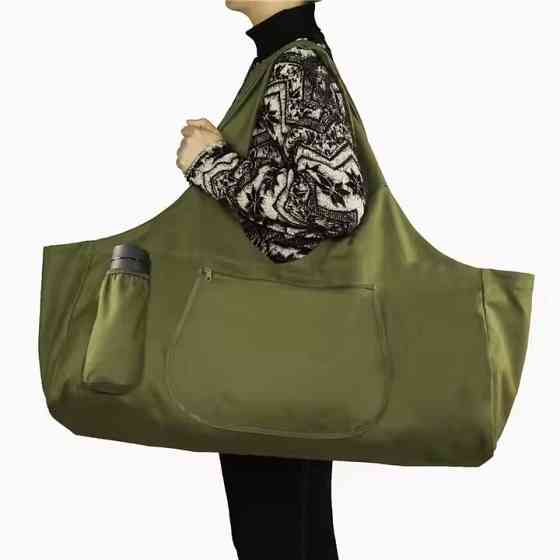 Сумка для йоги спортивная, йога-сумка наплечная для коврика и спортивной формы для тренировок и спорта,зелёная Каменец-Подольский