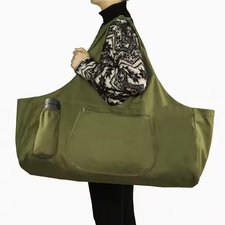 Сумка для йоги спортивная, йога-сумка наплечная для коврика и спортивной формы для тренировок и спорта,зелёная Каменец-Подольский - изображение 3