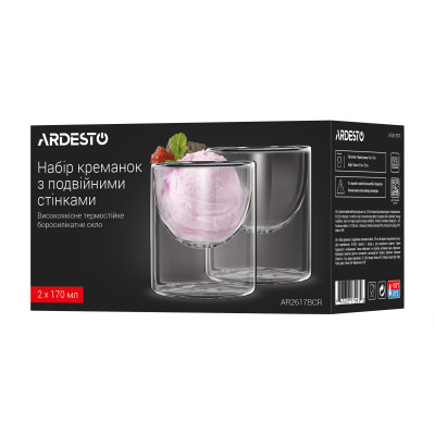 Креманка Ardesto Набір 2шт, 170мл, боросилікатне скло, прозорий (AR2617BCR) Винница - изображение 4