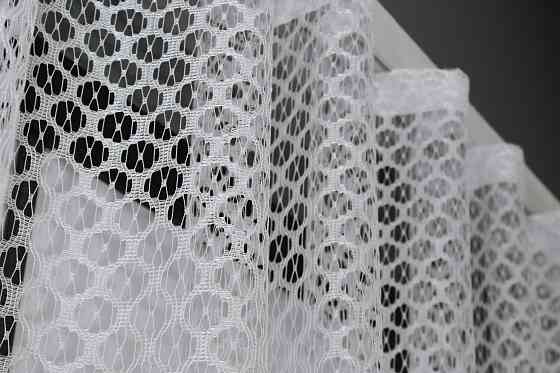 Кухонная арка VR-Textil № 000к сетка из макраме белый с золотисто-кремовым 270х175 см (51-074) Киев