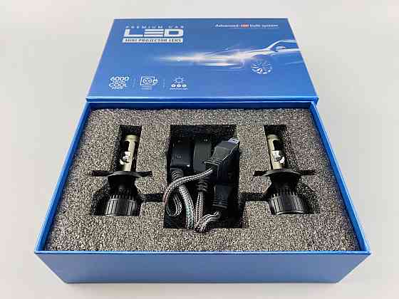 Світлодіодна лампа. (К-кт 2 шт) 12V-36V 90W set (реальних ватів) LED + лінза + чітка світлотінева межа Мукачево