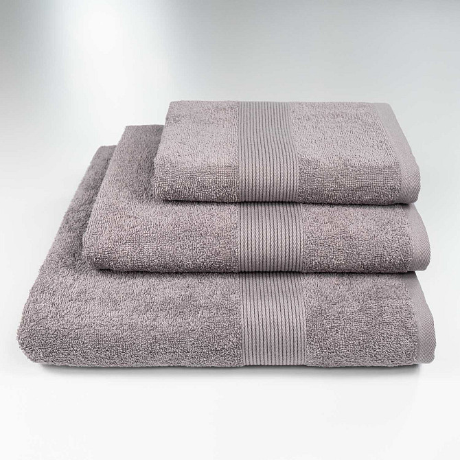 Набор махровых полотенец c Бордюром 3шт GM Textile 40х70см, 50х90см, 70х140см 400г/м2 (Кофейный) Сумы - изображение 1