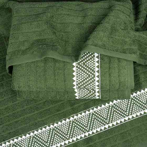 Махровий рушник для обличчя та рук Зіпп GM Textile 50х90см 500г/м2 (Хакі) Суми