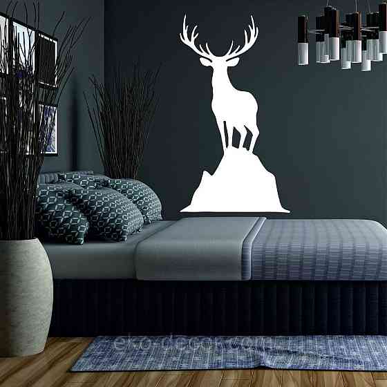 Декоративное настенное Панно «Олень», Декор на стену 90*49 см, Белый Киев