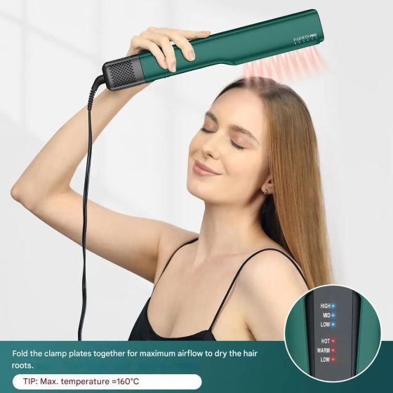 Випрямляч для волосся PARWIN PRO BEAUTY, іонний випрямляч та стайлер для вологого та сухого волосся, професійний повітряний Київ