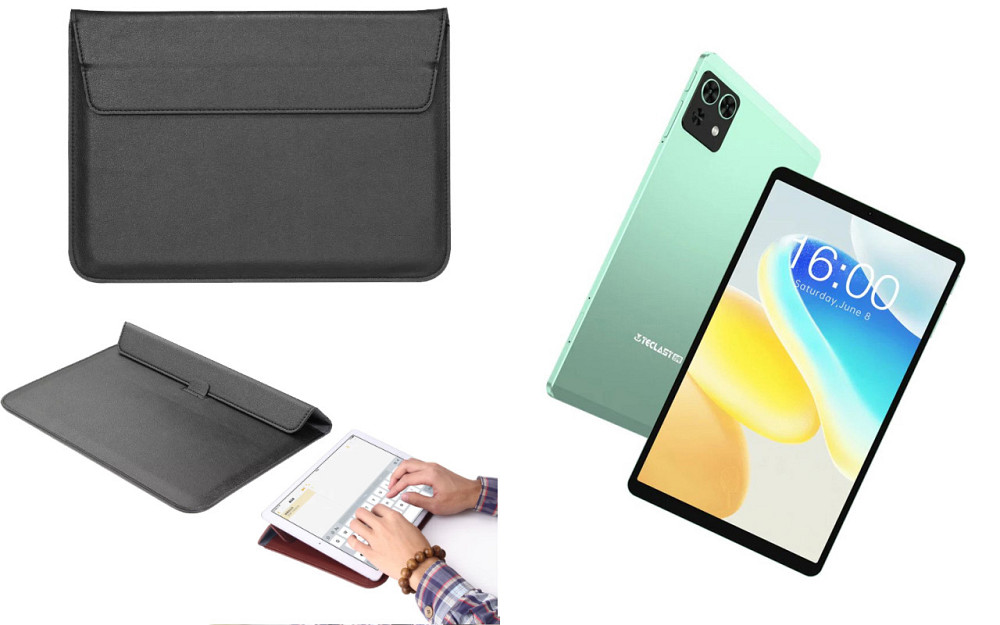 Чехол-конверт VitoCase для Teclast M50 Mini, с функцией подставки для планшета Черный Киев - изображение 1