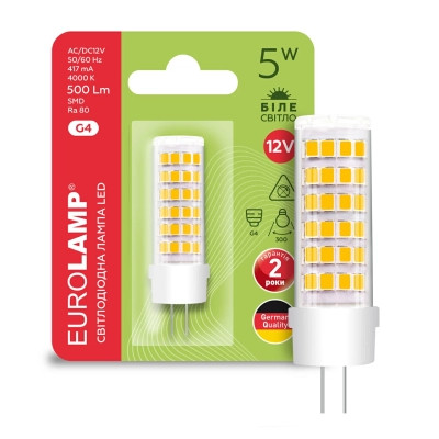 Лампочка Eurolamp Светодиодная капсульная лампа EUROLAMP LED силикон G4 5W 500Lm 400 (LED-G4-0540(12)) Винница - изображение 2