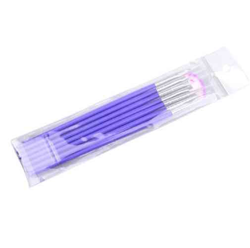 Кисти для маникюра фиолетовые - в наборе 7шт., длина 18см, искусственный ворс Киев