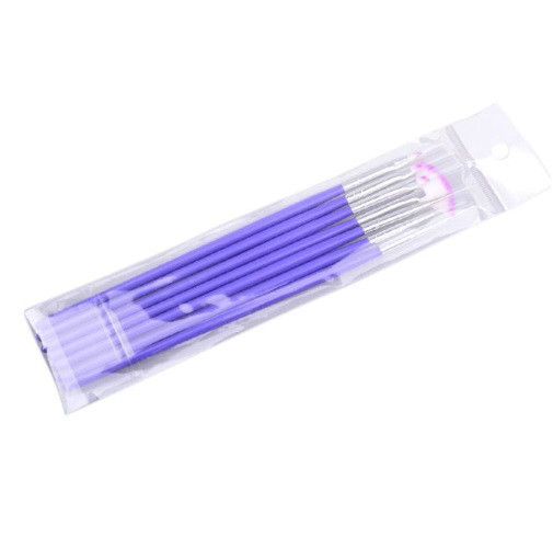 Кисти для маникюра фиолетовые - в наборе 7шт., длина 18см, искусственный ворс Киев - изображение 4