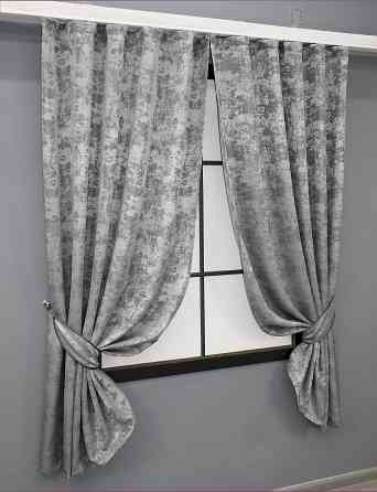 Комплект коротких штор VR-Textil Жаккард Sultan YL № 1668ш Серый 130х170 см 2 шт (35-0309) Киев