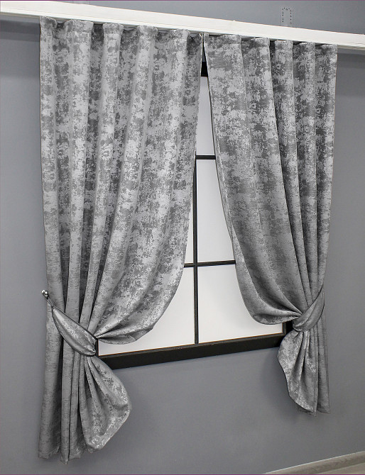 Комплект коротких штор VR-Textil Жаккард Sultan YL № 1668ш Серый 130х170 см 2 шт (35-0309) Киев - изображение 2