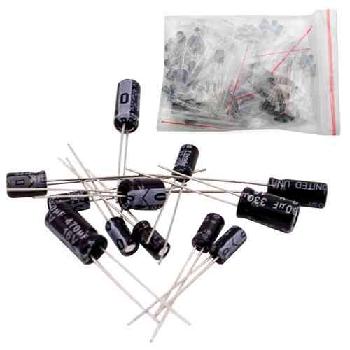 Конденсатори електролітичні 120 шт, набір 0.22–470 мкФ, 10–50В для електроніки та ремонту Київ