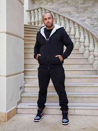 Чоловічий теплий костюм двійка тринитка на флісі з хутром овчини Одеса