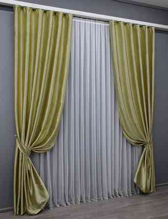 Комплект готовых штор VR-Textil Софт № 1478ш Золотистый 150х270 см 2 шт (33-0346) Киев