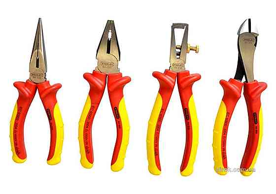 Набір діелектричних інструментів STANLEY "MaxSteel": плоскогубці, бокорізи, кліщі, 4 шт. Одеса