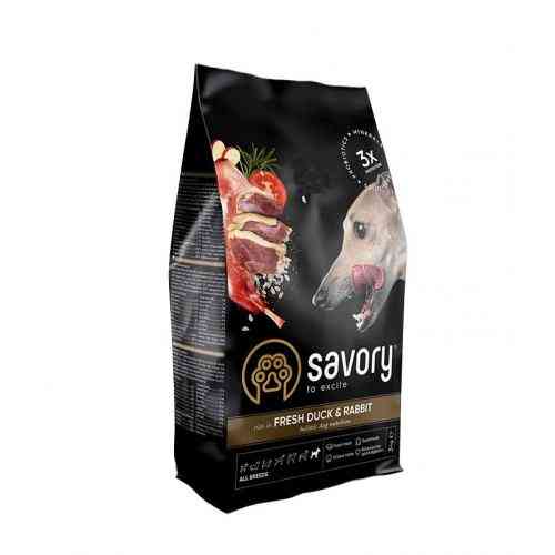 Корм сухой Savory Adult All Breeds rich in Fresh Duck and Rabbit для собак всех пород со свежей уткой и кроликом 3 кг Киев