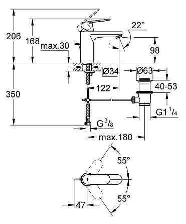 Змішувач для раковини M-розміру Grohe Eurosmart Cosmopolitan   ( 23325000 ) 34952 Харьков