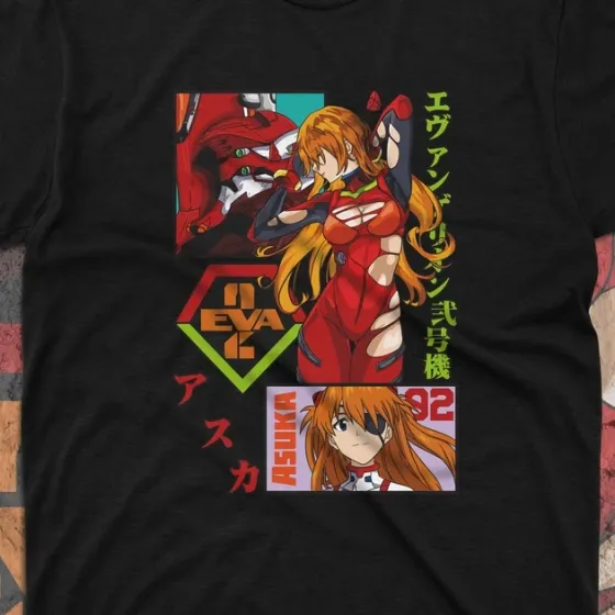 Футболка для подростка мальчика с принтом Евангелыон Аска Размер 160 Anime10594 Днепр