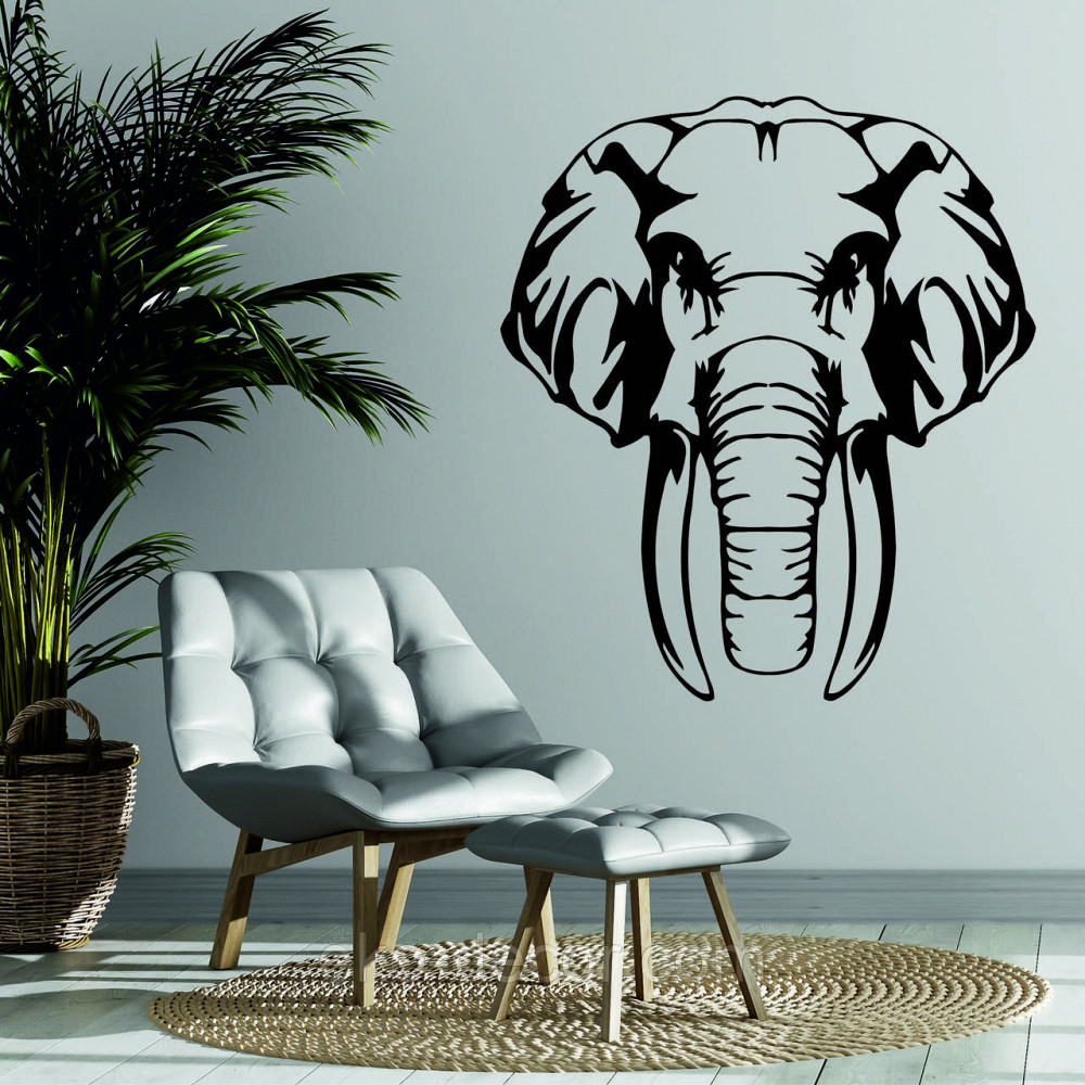 Декоративне настінне Панно  «Слон» , Декор на стіну 70*61 см, Чорний Київ - фото 1