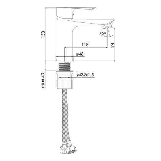 Змішувач для умивальника IMPRESE VACLAV чорний мат, 35 мм Київ