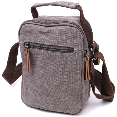 Сумка Vintage Мужская из плотного текстиля Серая (22217) Винница - изображение 8