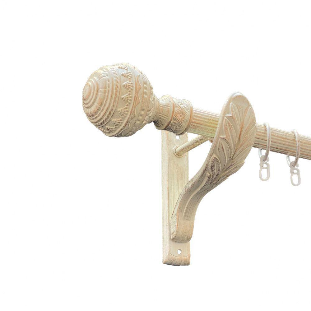 Карниз Orvit Арабеска металевий однорядний ретро рифлена труба кільце металеве Біле Золото 25 мм 200 см Львов - изображение 1