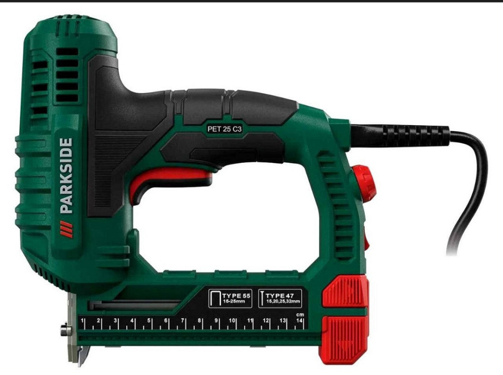 Степлер електричний для скоб та цвяхів Parkside PET25C2 15-32 мм Київ - фото 1