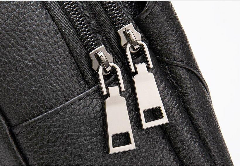 Сумка чоловіча слінг через плече в зернистій шкірі Чорна (Vintage) Київ - фото 4