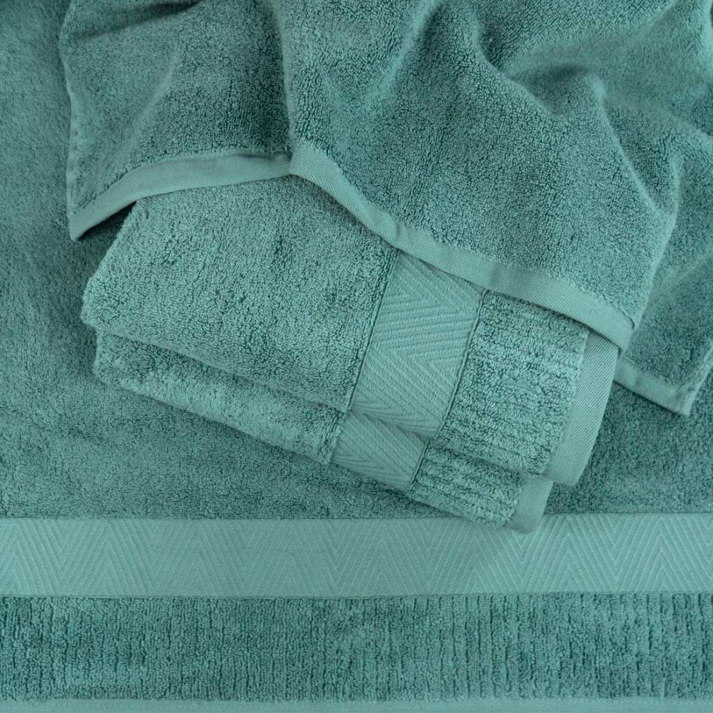 Набір махрових рушників Зеро Твіст Бордюр 3шт 50x90см, 50x90см, 70x140см 550г/м2 (М'ятний) Суми - фото 6