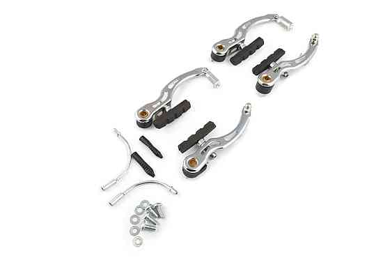 Тормоз велосипеда V-brake (хром) (комплект, перед + зад) Мукачево