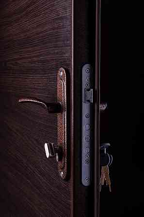 Двери Металл/ДСП, Шагрень 8017 снаружи, внутри ДСП 16 мм, коробка 60 мм, полотно 50, 950 Киев