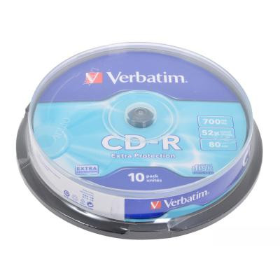 Диск CD Verbatim CD-R 700Mb 52x Cake box 10шт Extra (43437) Винница - изображение 1