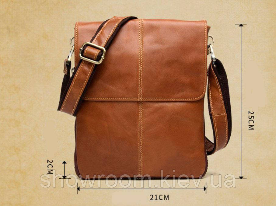 Мужская кожаная сумка планшетка Leather Collection (372) коричневая Киев - изображение 3