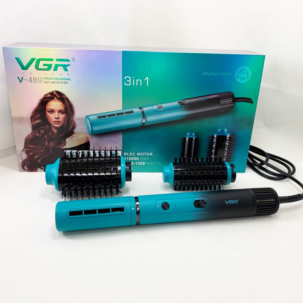 Фен электрический с насадками VGR V-489, Стайлер-выпрямитель для укладки выпрямления волос, Фен стайлер XH-99 Львов - изображение 9