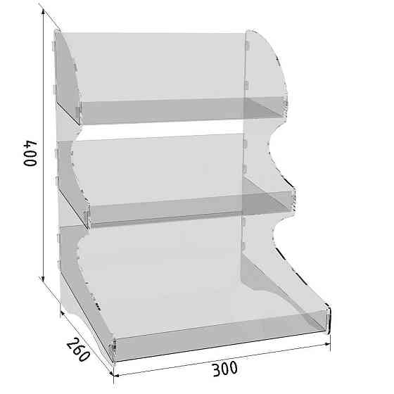 Підставка вітрина EKOSTAR під батончики настільна 300х260х400 Київ