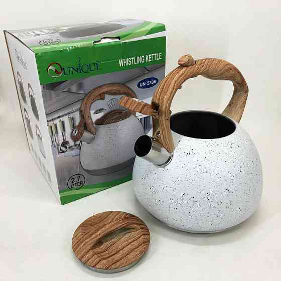 Міцний чайник зі свистком для кухні Unique UN-5306 2.7л, Чайник газовий нержавіюча сталь LF-51 Київ