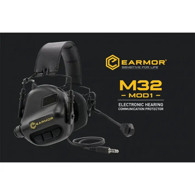 Тактические активные наушники Earmor М32 + крепление чебурашка OPS Core Черный Винница - изображение 7