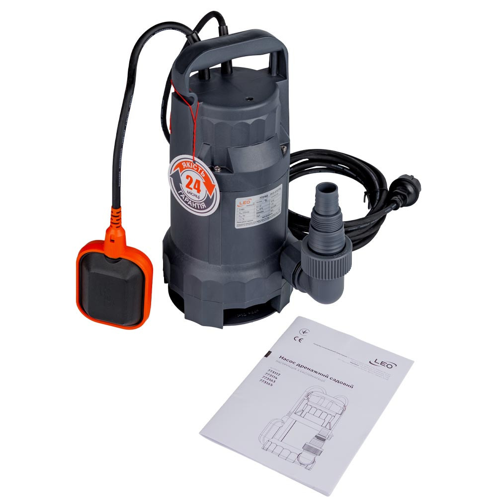 Насос дренажний садовий 0.4кВт Hmax 7м Qmax 233л/хв (част. до 25мм) LEO (773163) Рівне - фото 8