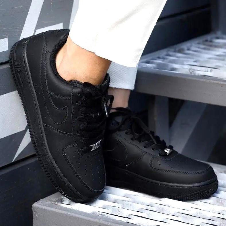 Кросівки Nike Force Чорні Жіночі Форси Шкіряні Найк (розміри: 36,37,38,39,41) Дніпро - фото 9