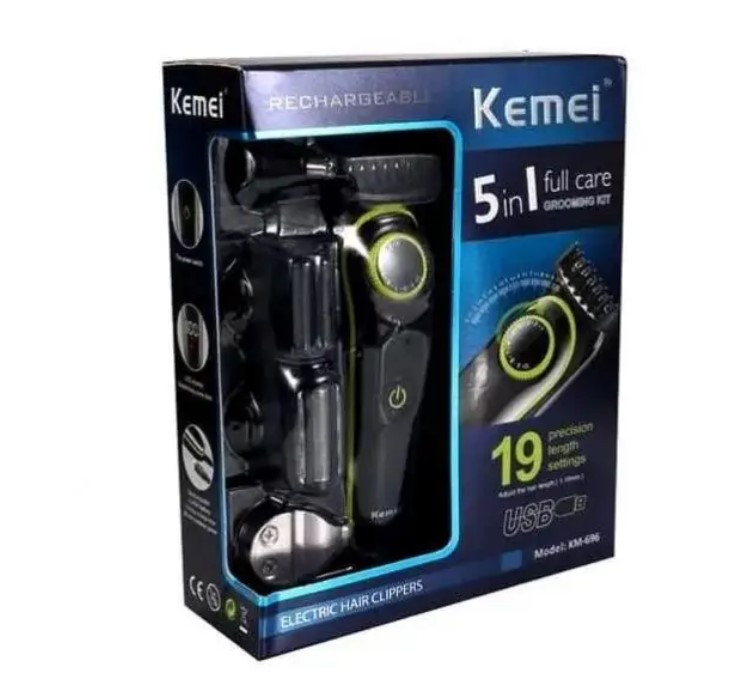 Машинка для стриження волосся, стайлер Kemei KM-696, чорний Вінниця - фото 7