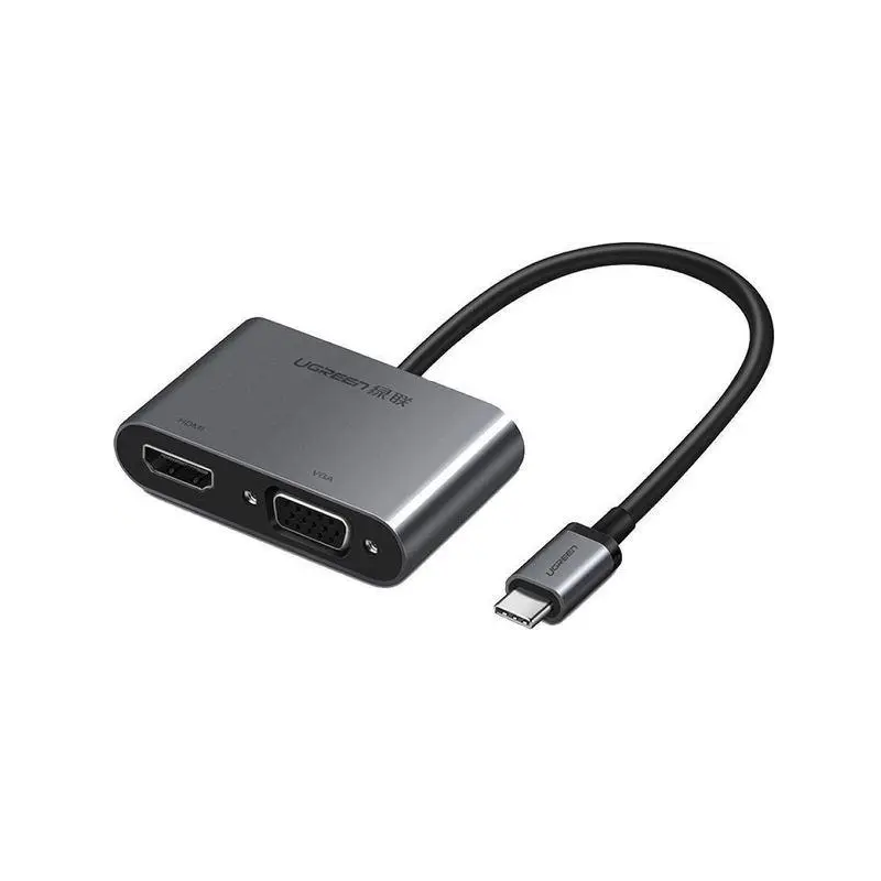 USB-хаб UGREEN USB-C to HDMI + VGA +USB 3.0 Adapter with PD (Space Gray) Київ - фото 1