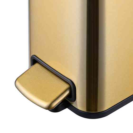 Відро для сміття з плавним закриттям прямокутне Mixxus Premium Quadro-TC0105 Brushed Gold 5 л (колір матове золото) (MI8394) ( ( Харків
