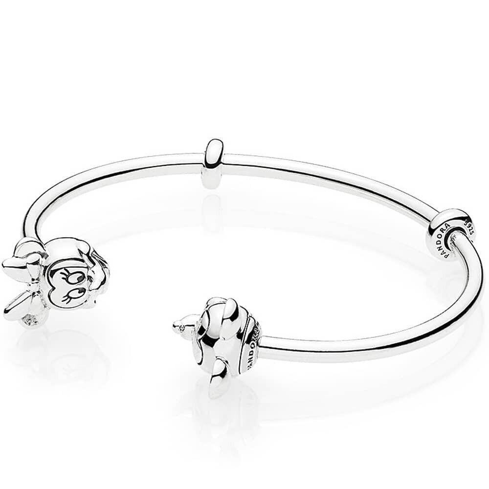 Срібний браслет для намистин Пандора -бангл відкритий "Міккі і Мінні" 597494 19 MasterSem Київ - фото 2