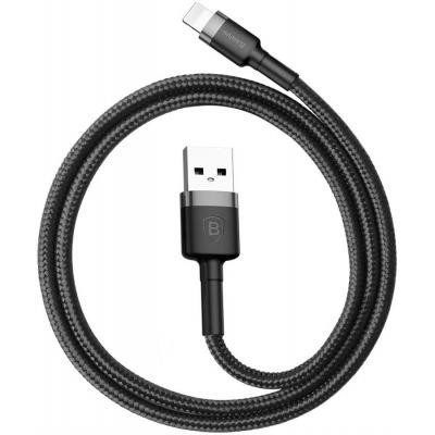 Дата кабель USB 2.0 AM to Lightning 2.0m Cafule 1.5A gray+black Baseus (CALKLF-CG1) Винница - изображение 3