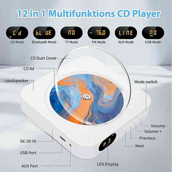 Уценка! Аудиосистема KC-718 CD-плеер, USB, Bluetooth со встроенными динамиками Днепр