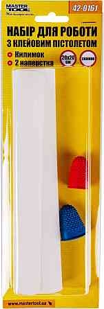 Набор для работы с клеевым пистолетом MASTERTOOL — коврик 20х20 см, 2 наперстка 42-0161 Ровно