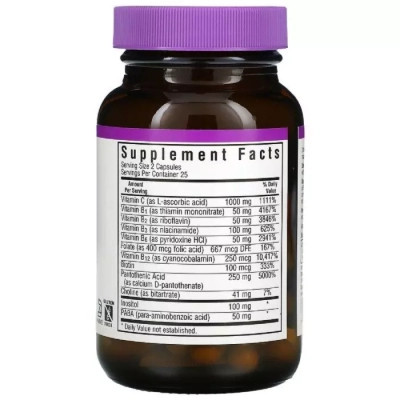 Мультивитамин Bluebonnet Nutrition Стресс В-Комплекс, Stress B-Complex, 50 вегетарианских капсул (BLB-00422) Винница - изображение 2